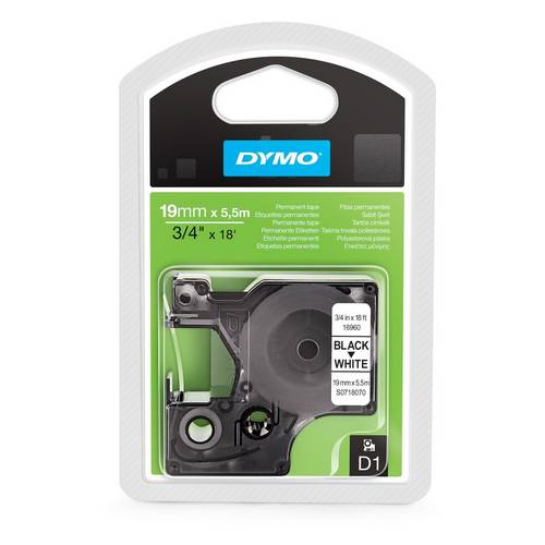 Картридж D1 с лентой 19 мм*5.5 м для принтеров DYMO Label Manager, черный на белом (S0718070, 16960)