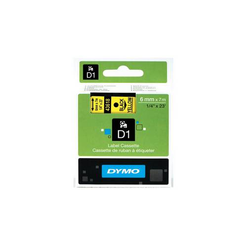 Картридж D1 с лентой 6 мм*7 м для принтеров DYMO Label Manager, черный на желтом (S0720790, 43618)